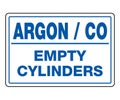 Empty Argon CO Cylinders Sign Royalty Free Stock Photo