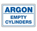 Empty Argon Cylinders Sign, Sign for Handling and Storing Argon Royalty Free Stock Photo