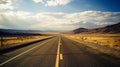 Empty asphalt road and beautiful cloud landscape at sunset. road and sky background. AI generated Royalty Free Stock Photo