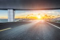 Empty asphalt road and city buildings skyline Royalty Free Stock Photo