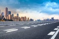 Empty asphalt road and city skyline in Chongqing Royalty Free Stock Photo