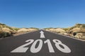 Empty asphalt road and New year 2018 goals concept - Royalty Free Stock Photo