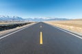 Empty asphalt road to distant landscape