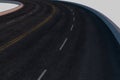 The empty asphalt road with white background, 3d rendering Royalty Free Stock Photo