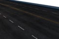 The empty asphalt road with white background, 3d rendering