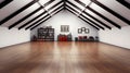 An empty attic room designed in loft style Royalty Free Stock Photo