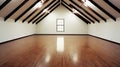 An empty attic room with natural materials