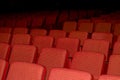 In the empty auditorium with red chairs Royalty Free Stock Photo