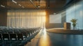 Empty Auditorium With Stage and Sunbeams Royalty Free Stock Photo