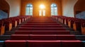 Empty auditorium with sunbeams Royalty Free Stock Photo