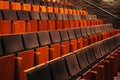 Empty auditorium of theater, cinema, conference or concert hall, rows of chairs Royalty Free Stock Photo
