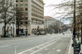 Empty Avenue in Downtown Washington DC, USA. Urban Street Photography