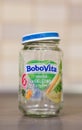 Empty baby food jar Royalty Free Stock Photo