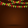 Empty background with carnival flags. Royalty Free Stock Photo
