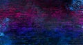 Empty background of old brick wall, background, neon light Royalty Free Stock Photo