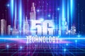 5G conceptual information technologies illustration- background