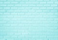 Empty Background wide Blue brick wall texture. Calm white tile square or stone pattern seamless, Mint Green limestone abstract Royalty Free Stock Photo