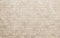 Empty background of wide cream brick wall texture. Beige old brown brick wall concrete or stone textured, wallpaper limestone Royalty Free Stock Photo