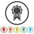Empty badge. Set icons in color circle buttons Royalty Free Stock Photo