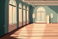 Empty ballet studio with copy space