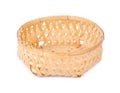 Empty Bamboo Basket on white background Royalty Free Stock Photo