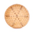 Empty Bamboo Basket on white background Royalty Free Stock Photo