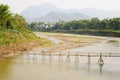 empty bamboo bridge, luang prabang, laos