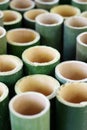 Empty bamboo cup made with real bamboo Royalty Free Stock Photo