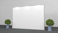 Empty banner backdrop 2x3 meters. 3d render mockup. Template for you