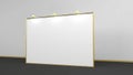 Empty banner backdrop 2x3 meters. 3d render mockup. Template