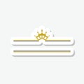 Empty banner with crown sticker isolated on gray background Royalty Free Stock Photo