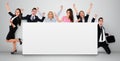 Empty banner with people Royalty Free Stock Photo