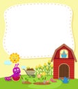 Empty banner template with garden scene