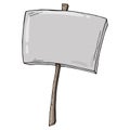 Empty banner. Transparency without text. Banner on a wooden hilt. Vector illustration. Simple hand drawn Royalty Free Stock Photo