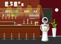 Empty bar counter with automatic robot