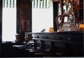 Empty bar stools Royalty Free Stock Photo