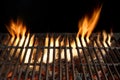 Empty Barbecue Fire Grill Close Up, Isolated On Black Background