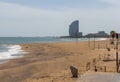 Empty Barcelona Beach no turism Coronavirus