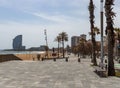 Empty Barcelona Beach no turism Coronavirus