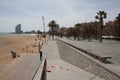 Empty Barcelona Beach no turism Coronavirus