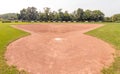 Empty baseball field from behind home plate Royalty Free Stock Photo