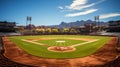 Empty baseball field from drone view