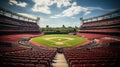 Empty baseball field seen from the stands with ultra wide angle Royalty Free Stock Photo