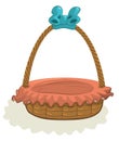 Empty Basket with blue ribbon