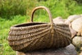 Empty basket / Braided basket basket on green lawn