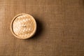 Empty basket of dim sum made by bamboo material. Chinese Traditional cuisine concept. Dumplings Dim Sum in bamboo steamer with Royalty Free Stock Photo