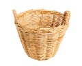 Empty Basket, Wicker baskets, Bamboo basket on white background Royalty Free Stock Photo