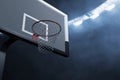 Empty basketball arena at night on 3d illustrations