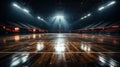 Empty Basketball big professional arena. Generative AI. Royalty Free Stock Photo