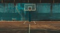 Empty basketball court